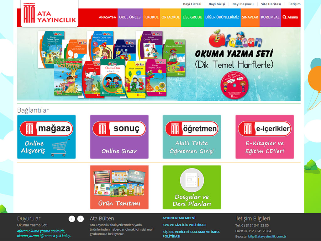 Screenshot of the Ata Yayıncılık web project